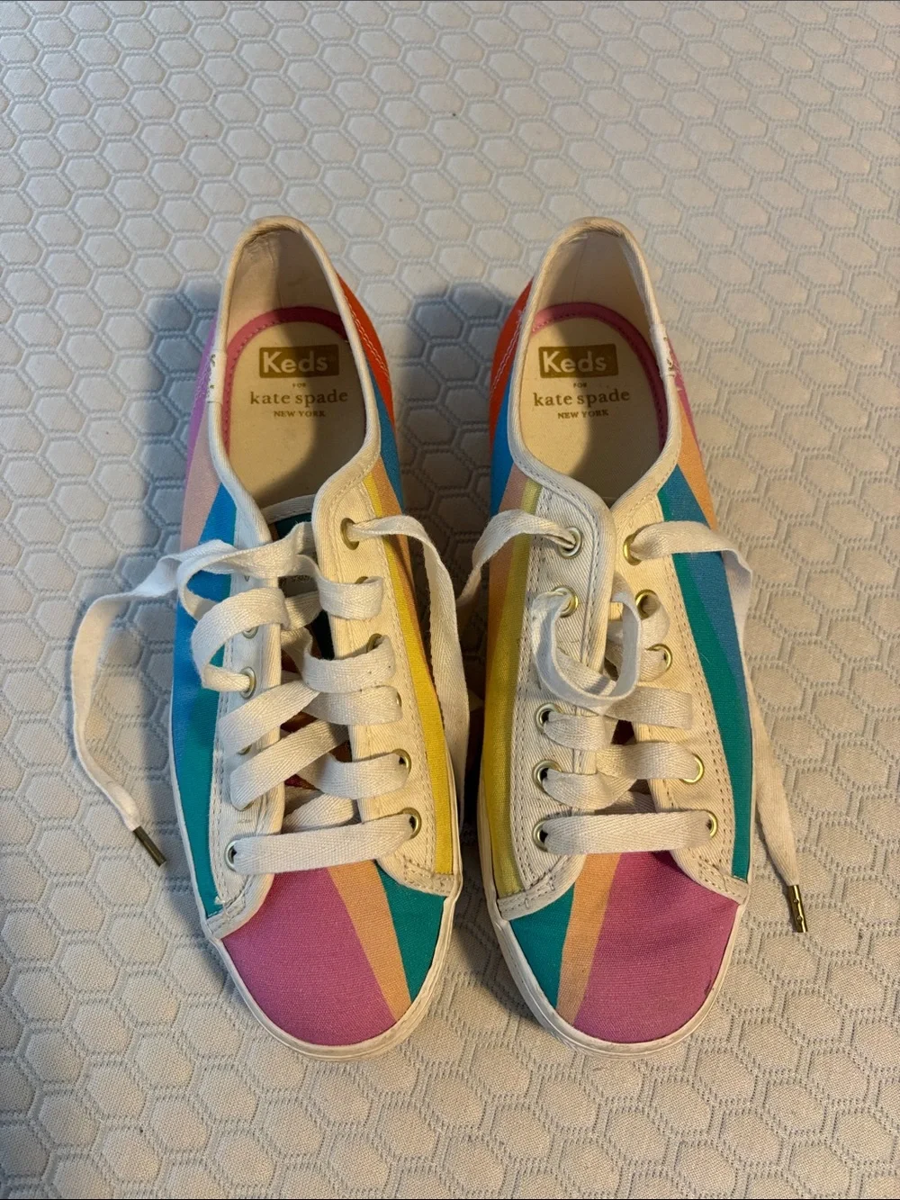 kate spade Multicolor Stripe Canvas High-top Sneakers